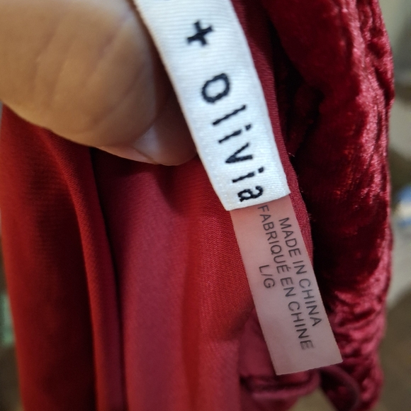 Alice + Olivia Vanessa Sultry Red Velvet Ruffle Sleeveless Camisole Tank Top. - Picture 10 of 15